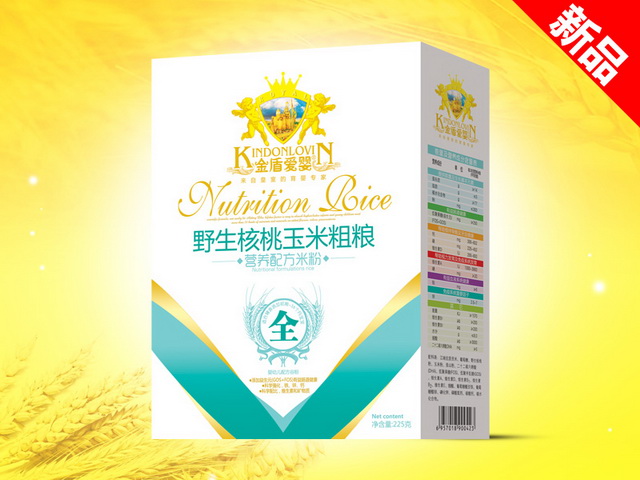 金盾愛(ài)嬰225g米粉盒裝-野生核桃玉米粗糧