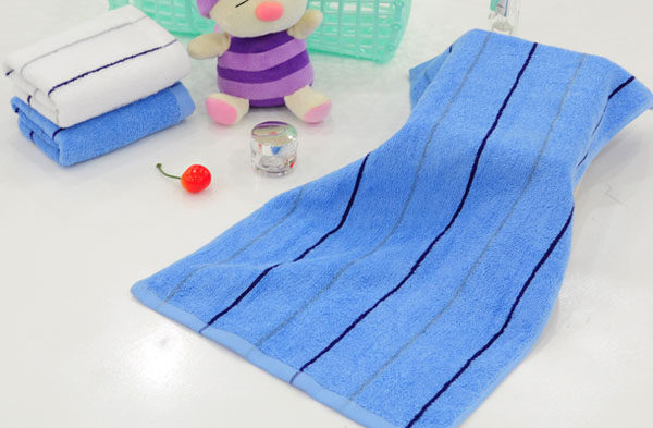 智陽藍(lán)色條紋兒童毛巾