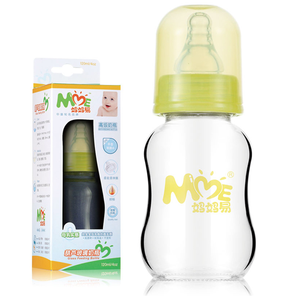 媽媽易180毫升葫蘆玻璃奶瓶