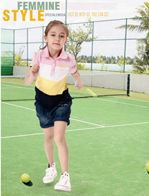 瑪琪曼蒂粉白黃相間T恤