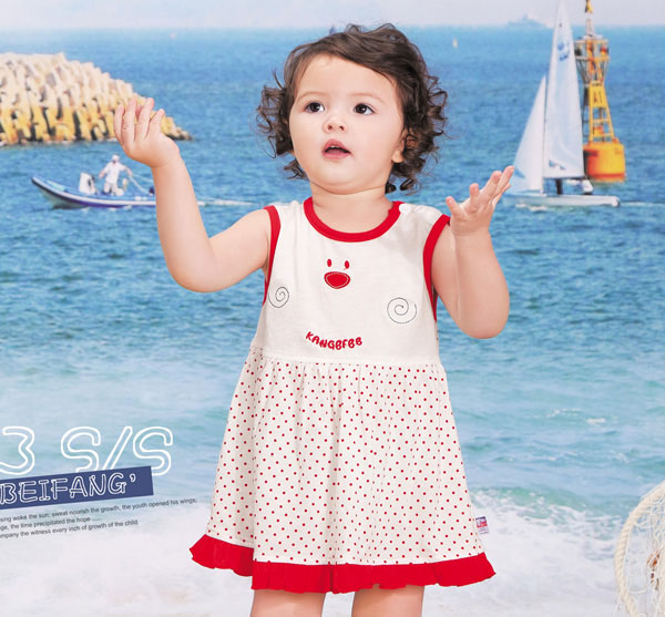 康貝坊紅邊無袖連體裙