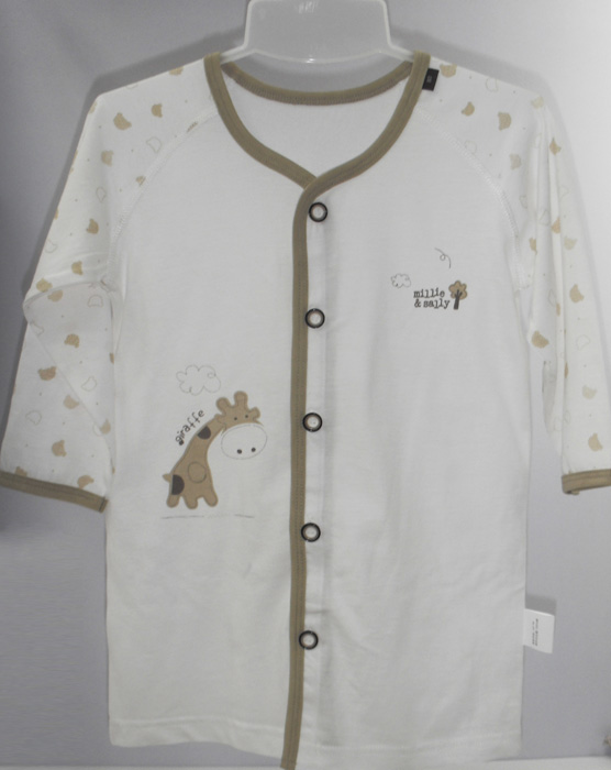 娃愛的蓓蓓駝色邊開衫純棉上衣