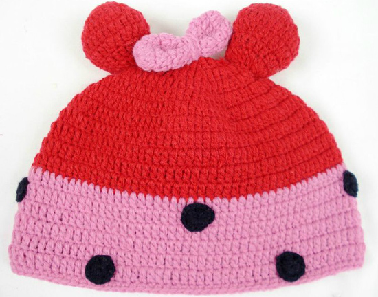幼之戀米尼草莓幼兒帽紅粉相間
