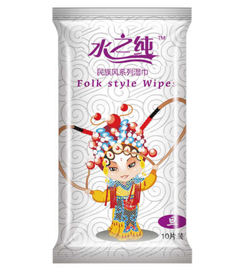 水之純民族風系列濕巾旦角10片裝