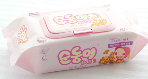 韓國進(jìn)口嬰兒濕巾基本蓋裝80片