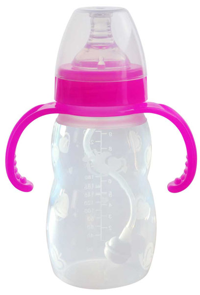 優(yōu)恩枚紅色硅膠奶瓶260ml