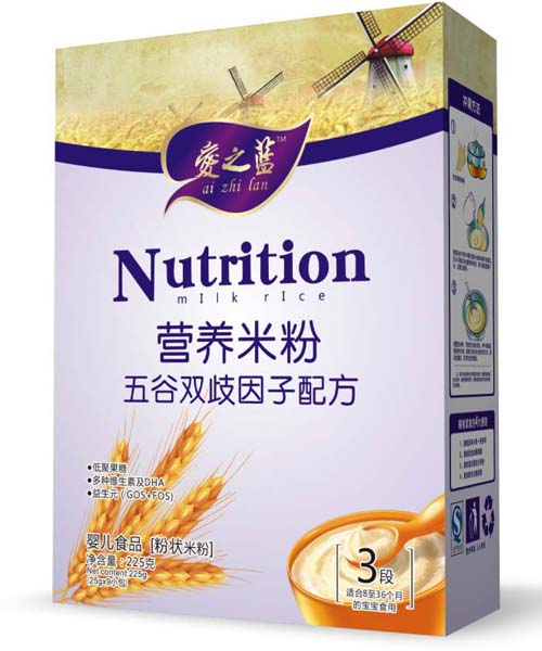 愛之藍五谷雙歧因子配方營養(yǎng)米粉3段