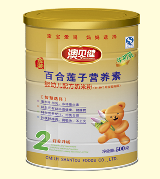 澳貝健百合蓮子營(yíng)養(yǎng)素奶米粉2段聽(tīng)裝