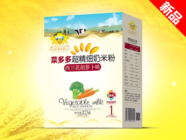 金盾愛嬰西蘭花胡蘿卜超精細(xì)奶米粉盒裝