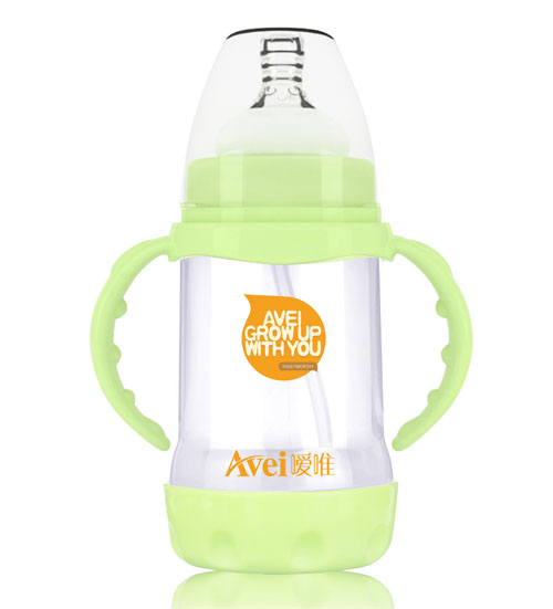 噯唯寬口徑帶柄自動(dòng)防脹氣PP奶瓶(240ml)