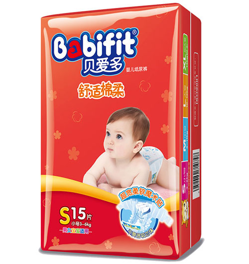 貝愛(ài)多舒適棉柔紙尿褲S碼15片小包裝