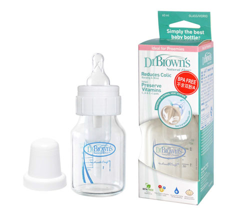 布朗博士2安士標準玻璃奶瓶(配早產(chǎn)兒奶嘴) 60ml