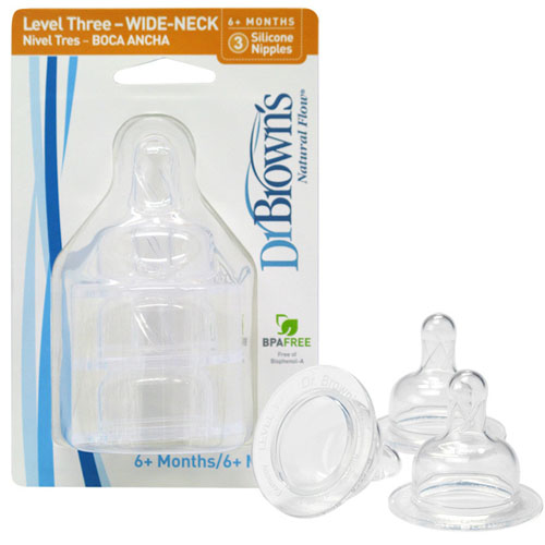布朗博士流量3寬口奶嘴(3個裝)