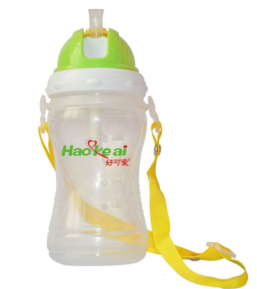 好可愛(ài)帶刻度弧形兒童吊帶水壺