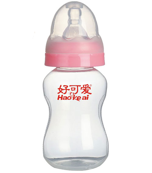 好可愛標(biāo)口弧形奶瓶180ml