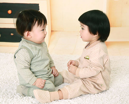 棉果果彩棉提花波點寶寶保暖衣