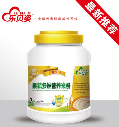 樂(lè)貝姿果蔬多維營(yíng)養(yǎng)米粉2段桶裝800克