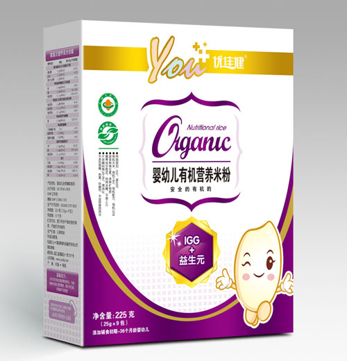 優(yōu)佳健IGG+益生元嬰幼兒有機營養(yǎng)米粉盒裝