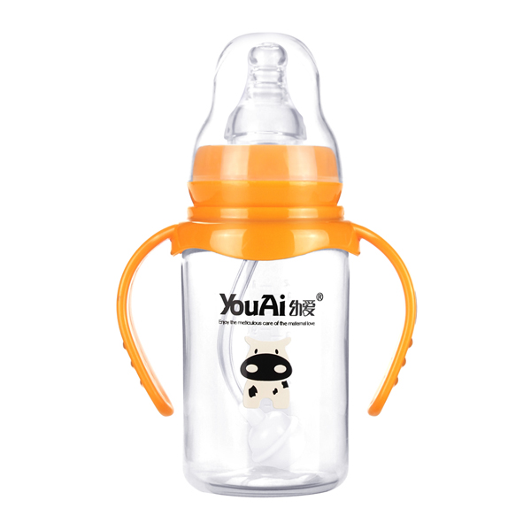 幼愛(ài)PP標(biāo)口帶柄自動(dòng)吸直身奶瓶120ml