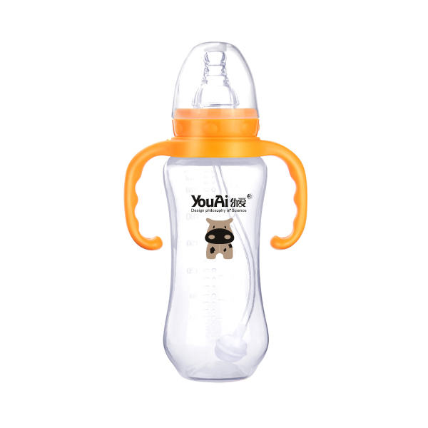 幼愛PP標口帶柄自動吸葫蘆奶瓶240ml