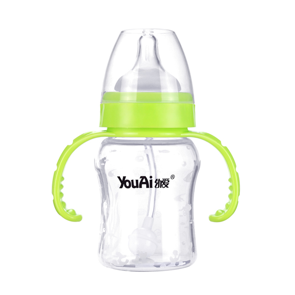 幼愛(ài)帶柄自動(dòng)吸寬口硅膠奶瓶150ml