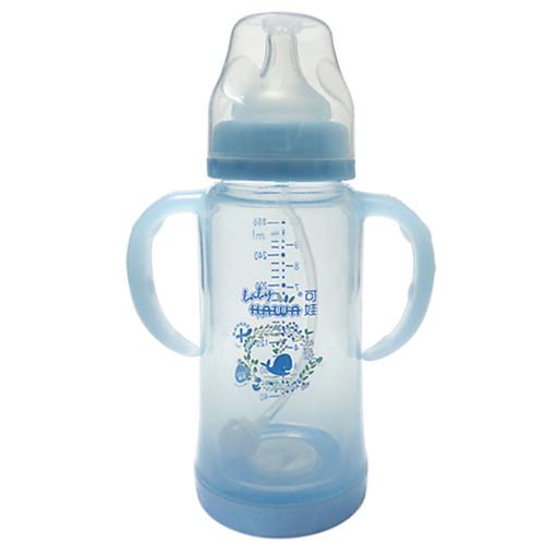 可娃寬口徑雙層保護晶鉆玻璃奶瓶280ML