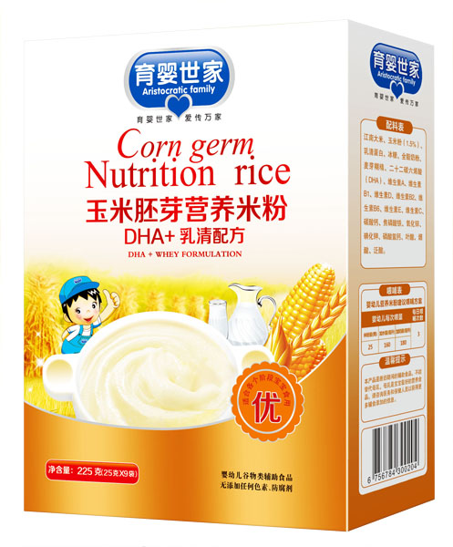 育嬰世家DHA+乳清配方玉米胚芽營(yíng)養(yǎng)米粉盒裝