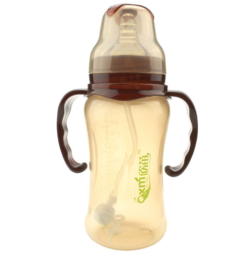 欣苗9安寬口高效抑菌新納米奶瓶茶色