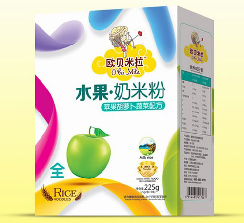 歐貝米拉蘋(píng)果胡蘿卜蔬菜奶米粉盒裝