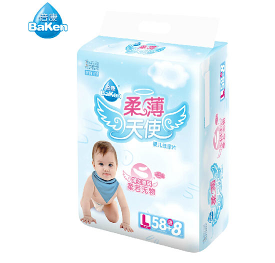 倍康電商專(zhuān)供柔薄天使嬰兒紙尿片L58+8