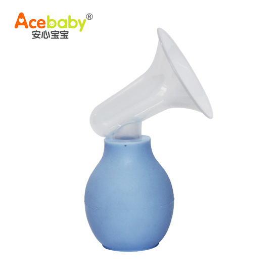 安心寶寶簡易硅膠吸奶器藍色裝