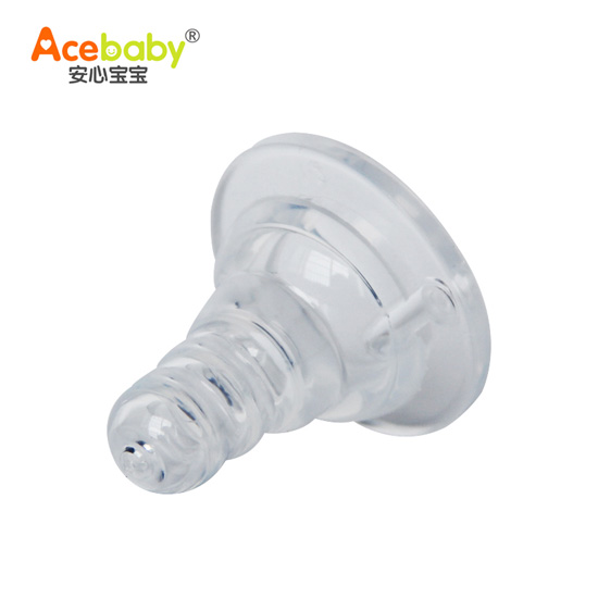 安心寶寶標口液體硅膠奶嘴十字孔側(cè)面