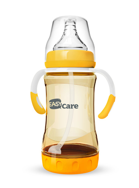 伊斯卡爾240mlPPSU防脹氣自動奶瓶(橙)