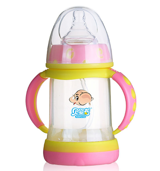 貝嬰奇帶柄自動真身雙色奶瓶
