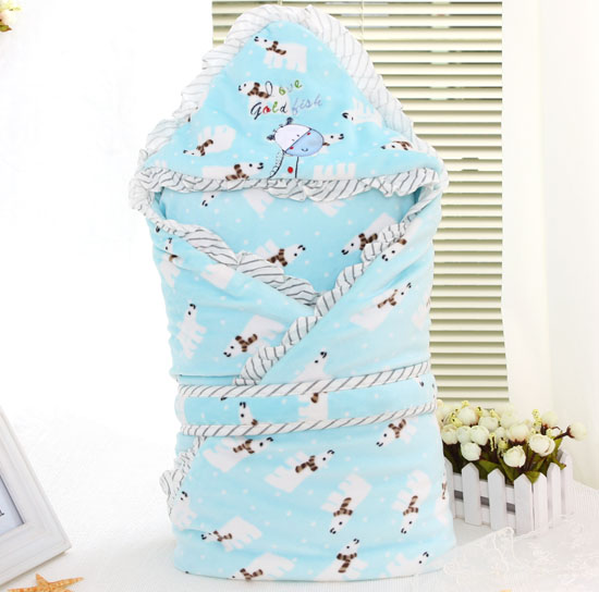 金色小魚(yú)韓國(guó)絨北極熊花邊抱被(1200g)