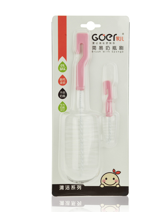 果兒簡(jiǎn)易型奶瓶刷粉色