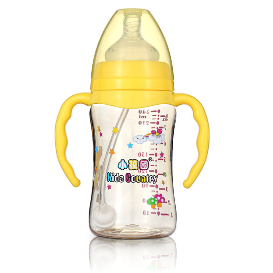 小孩國(guó)寬口直身自動(dòng)PPSU安全奶瓶240ML黃色