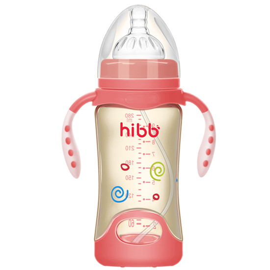 浩一貝貝防摔PPSU奶瓶紅色280ml