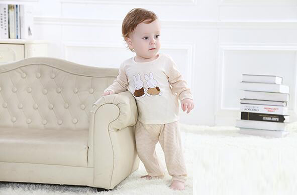 蓓琪兔嬰兒內衣2015春夏新款間條短袖開檔哈衣0