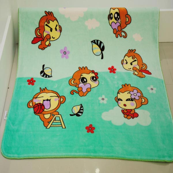 亞奧超柔小毯子咪嘻猴綠色