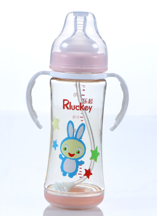 樂起PPSU寬口徑奶瓶300ml粉色