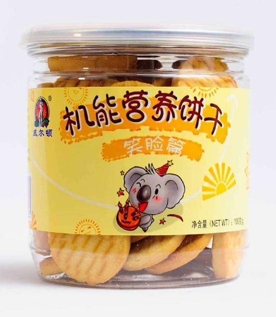 威爾頓100G膠罐機(jī)能餅干(笑臉篇)