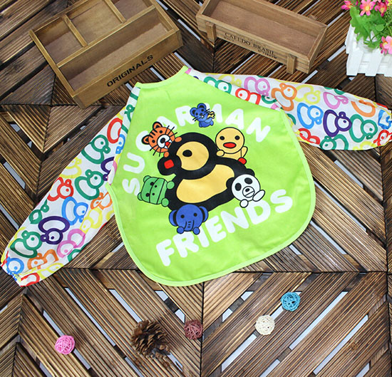 寶寶罩衣食飯衣畫(huà)畫(huà)衣圍兜小鴨子