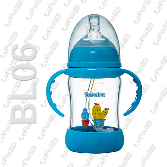 樂陪嬰幼兒玻璃奶瓶藍(lán)