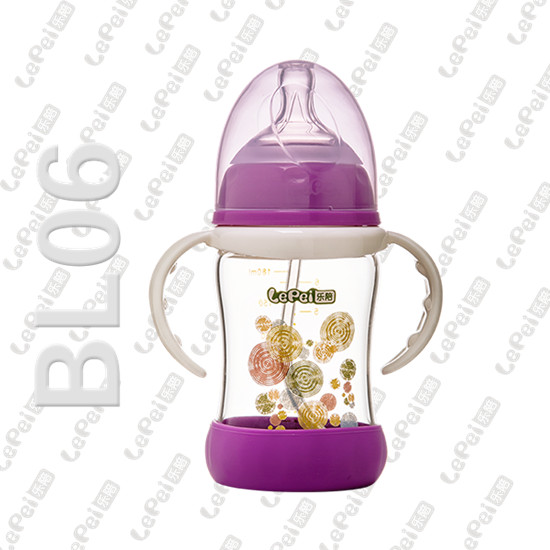 樂陪嬰幼兒玻璃奶瓶紫