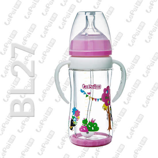 樂(lè)陪玻璃奶瓶玫紅