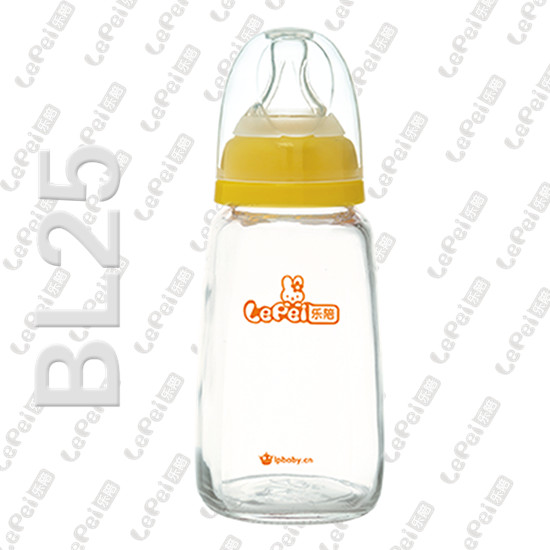 樂(lè)陪無(wú)柄玻璃奶瓶