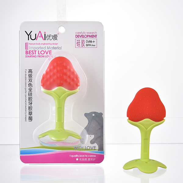 優(yōu)噯高級(jí)雙色草莓全硅膠牙膠