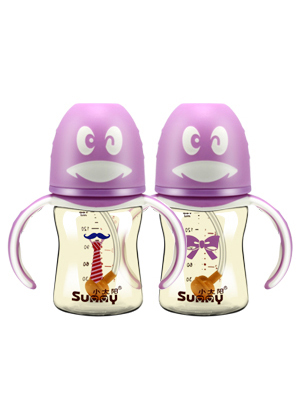 小太陽(yáng)可愛(ài)企鵝自動(dòng)刻度感溫奶瓶160ML