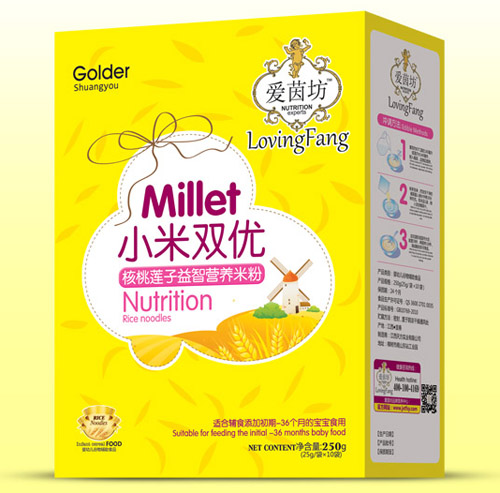 愛茵坊核桃蓮子益智小米雙優(yōu)米粉盒裝